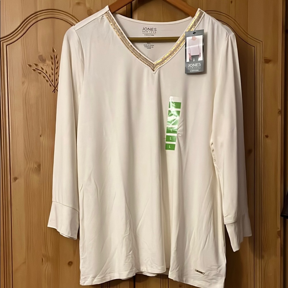Jones New York white/Cream 3/4 sleeve